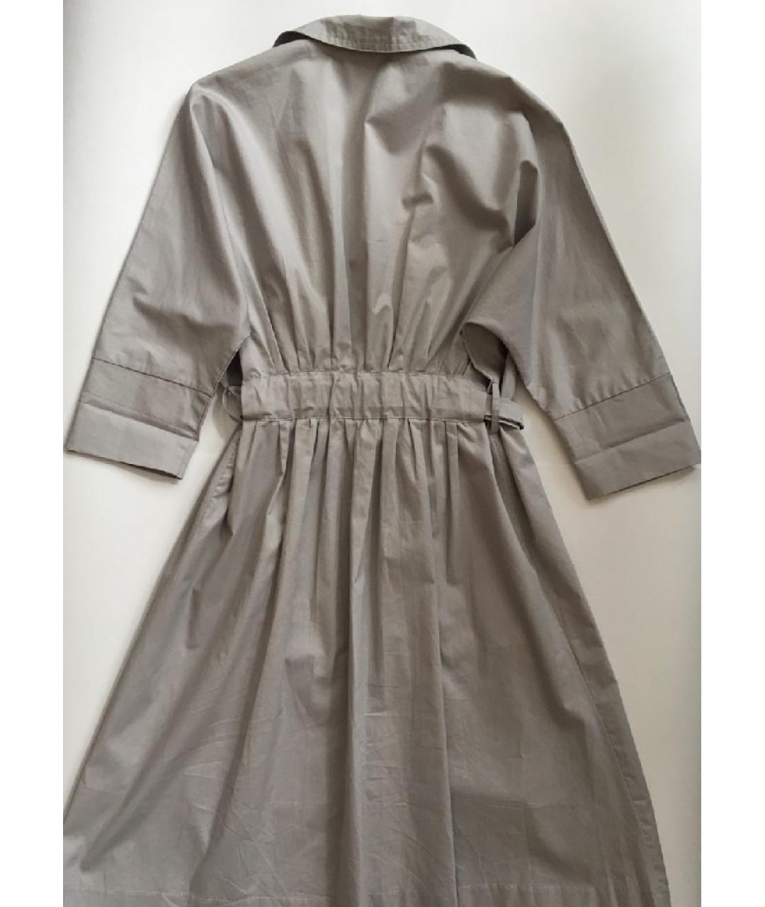 MOSCHINO Серое шелковое повседневное платье, фото 2