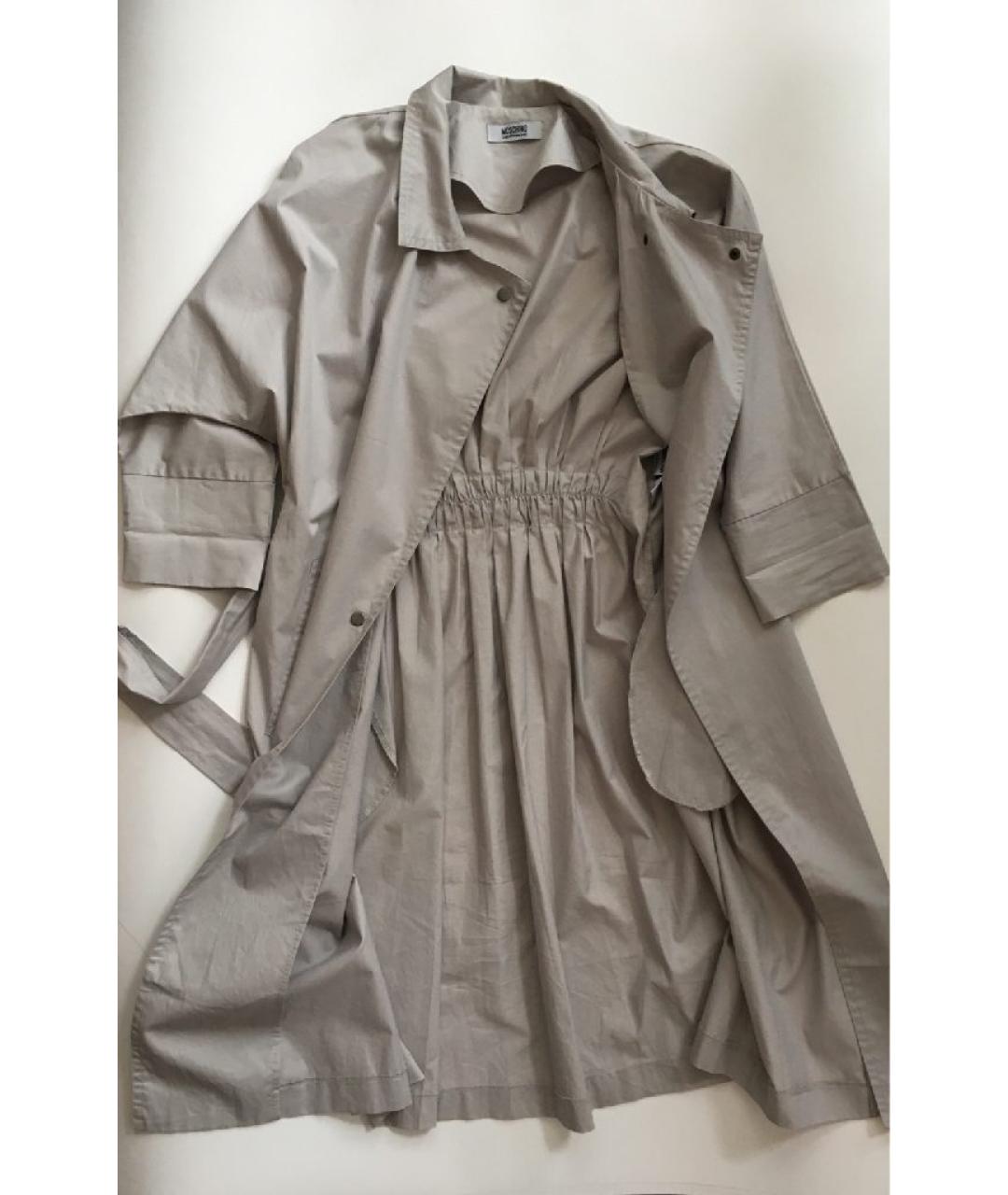 MOSCHINO Серое шелковое повседневное платье, фото 7