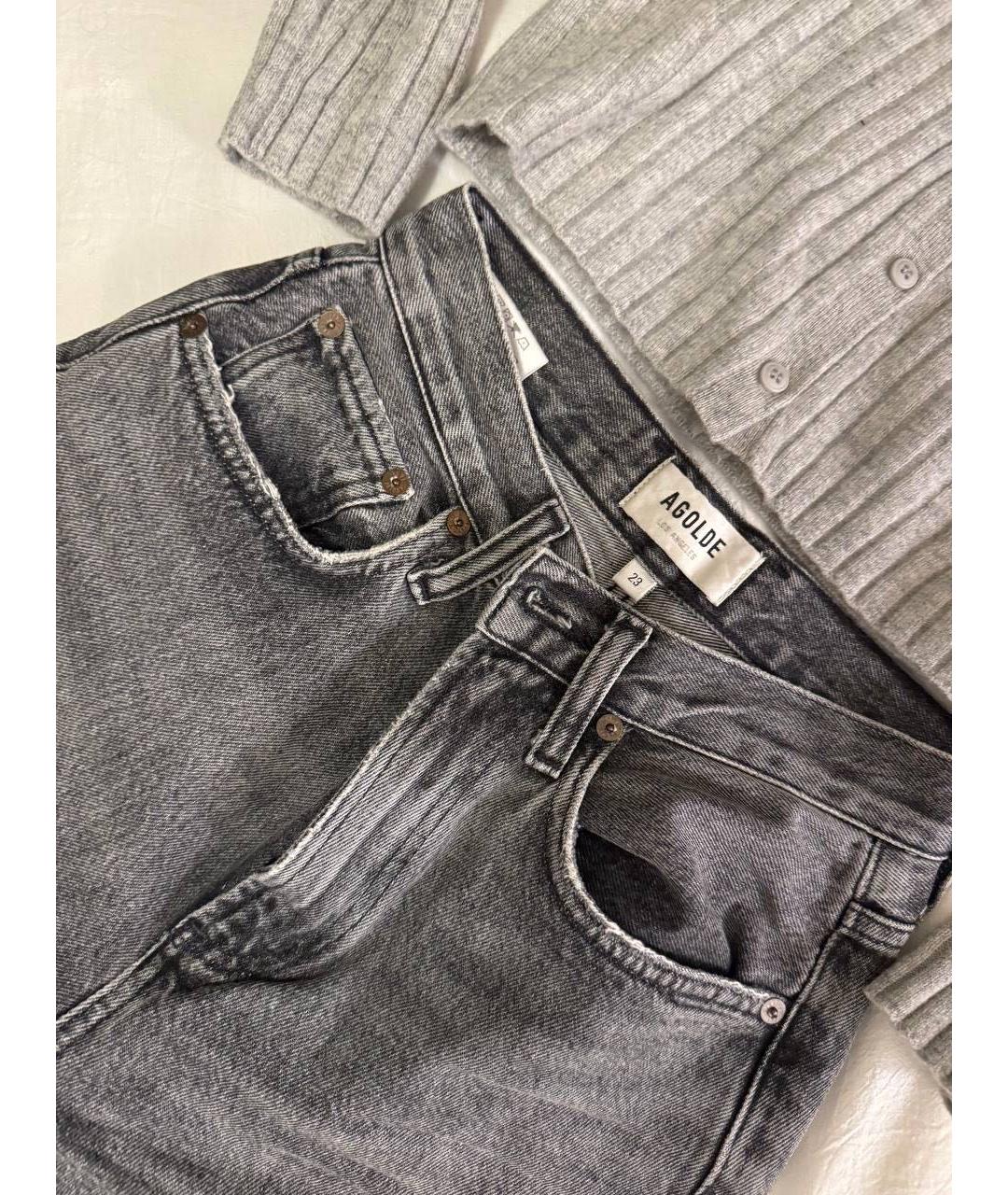 AGOLDE Антрацитовые прямые джинсы, фото 3