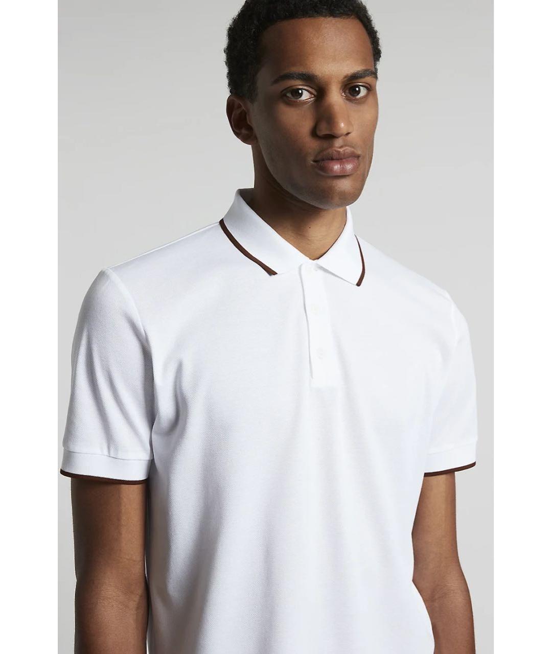PESERICO Белое хлопковое поло с коротким рукавом, фото 2