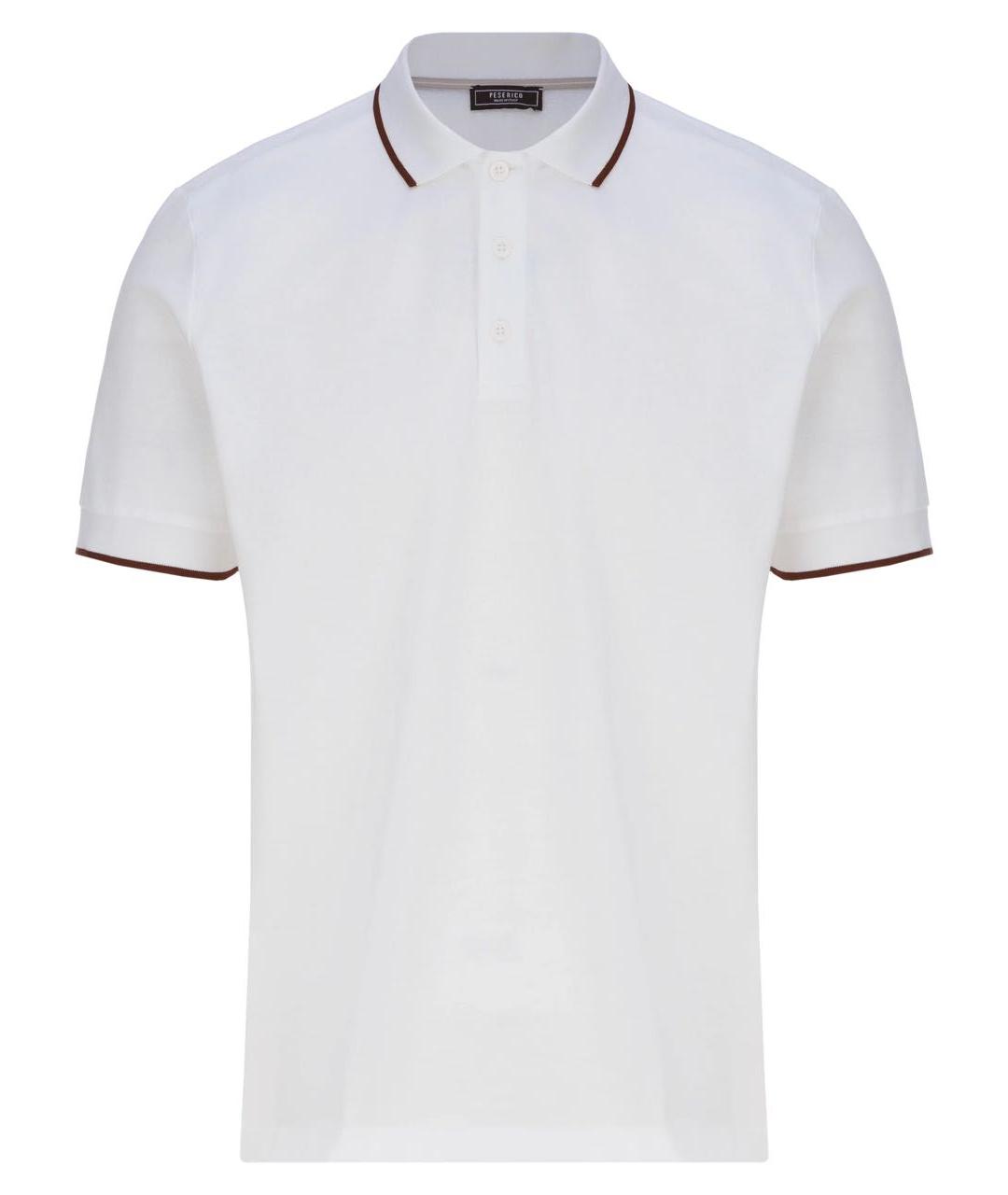 PESERICO Белое хлопковое поло с коротким рукавом, фото 7