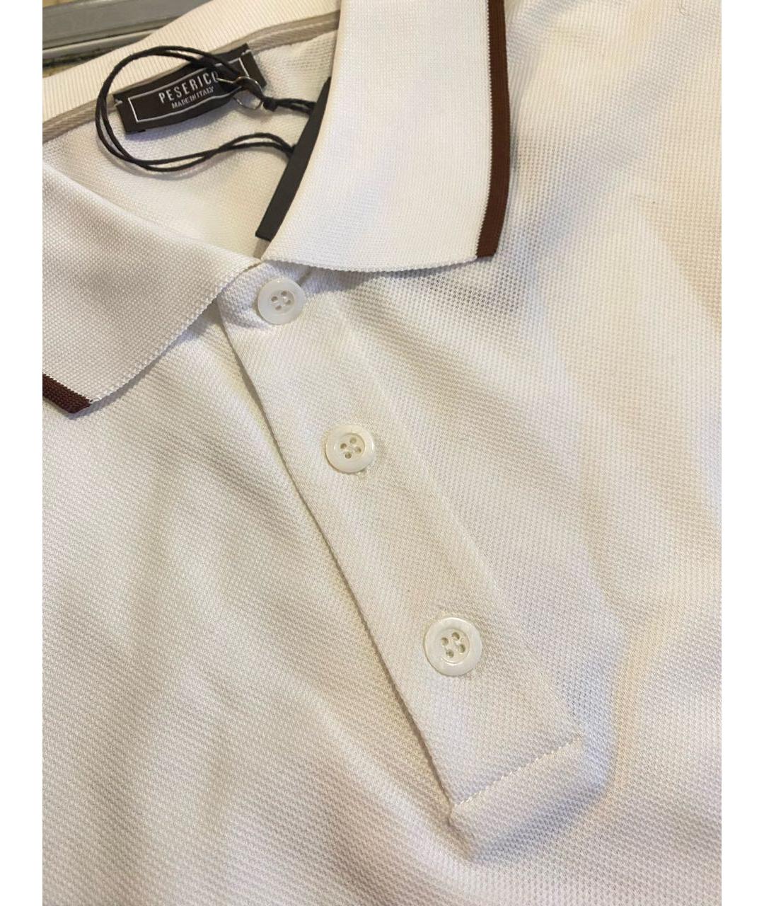 PESERICO Белое хлопковое поло с коротким рукавом, фото 6