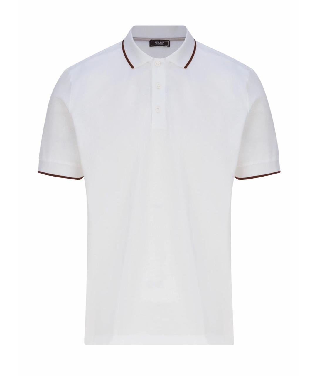 PESERICO Белое хлопковое поло с коротким рукавом, фото 1