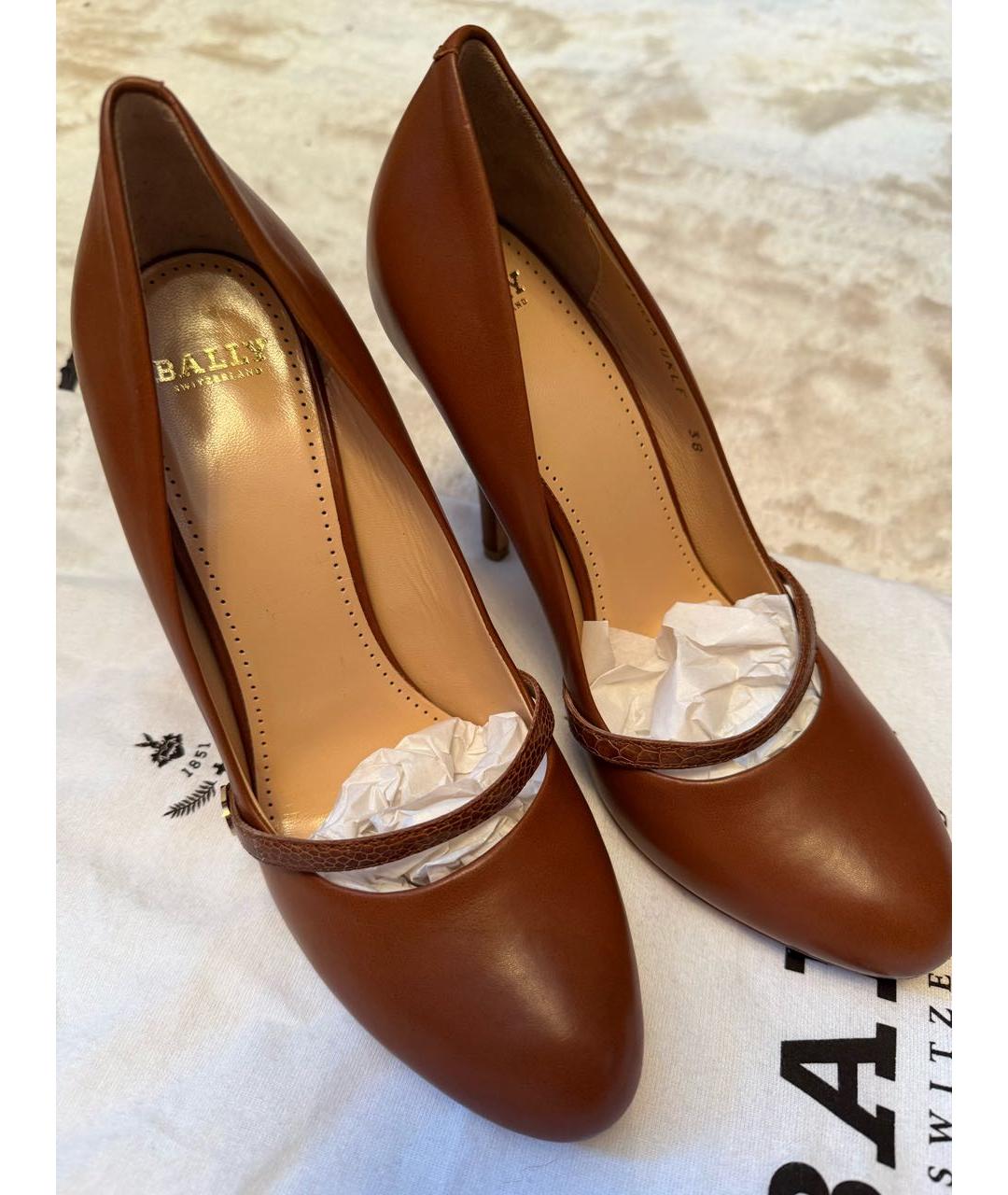 BALLY Коричневые кожаные туфли, фото 2