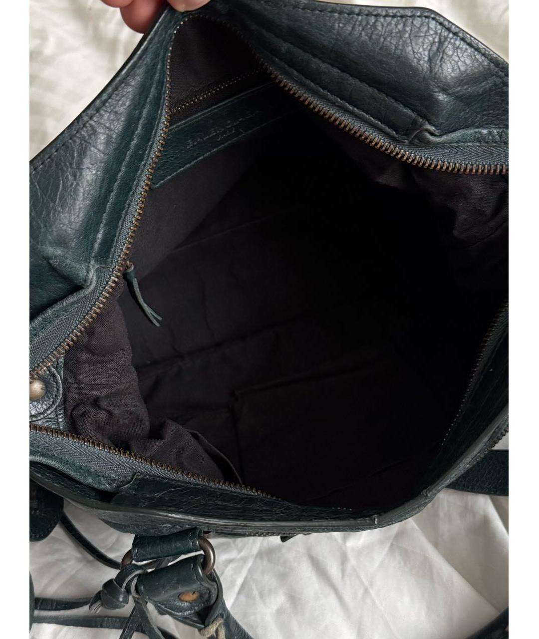 BALENCIAGA Зеленая кожаная сумка с короткими ручками, фото 8