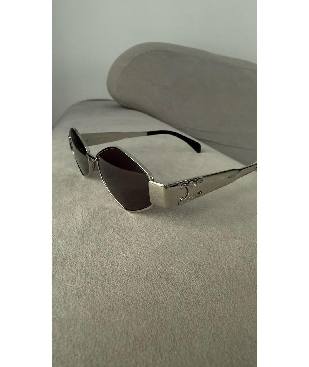 CELINE Серебряные металлические солнцезащитные очки, фото 3