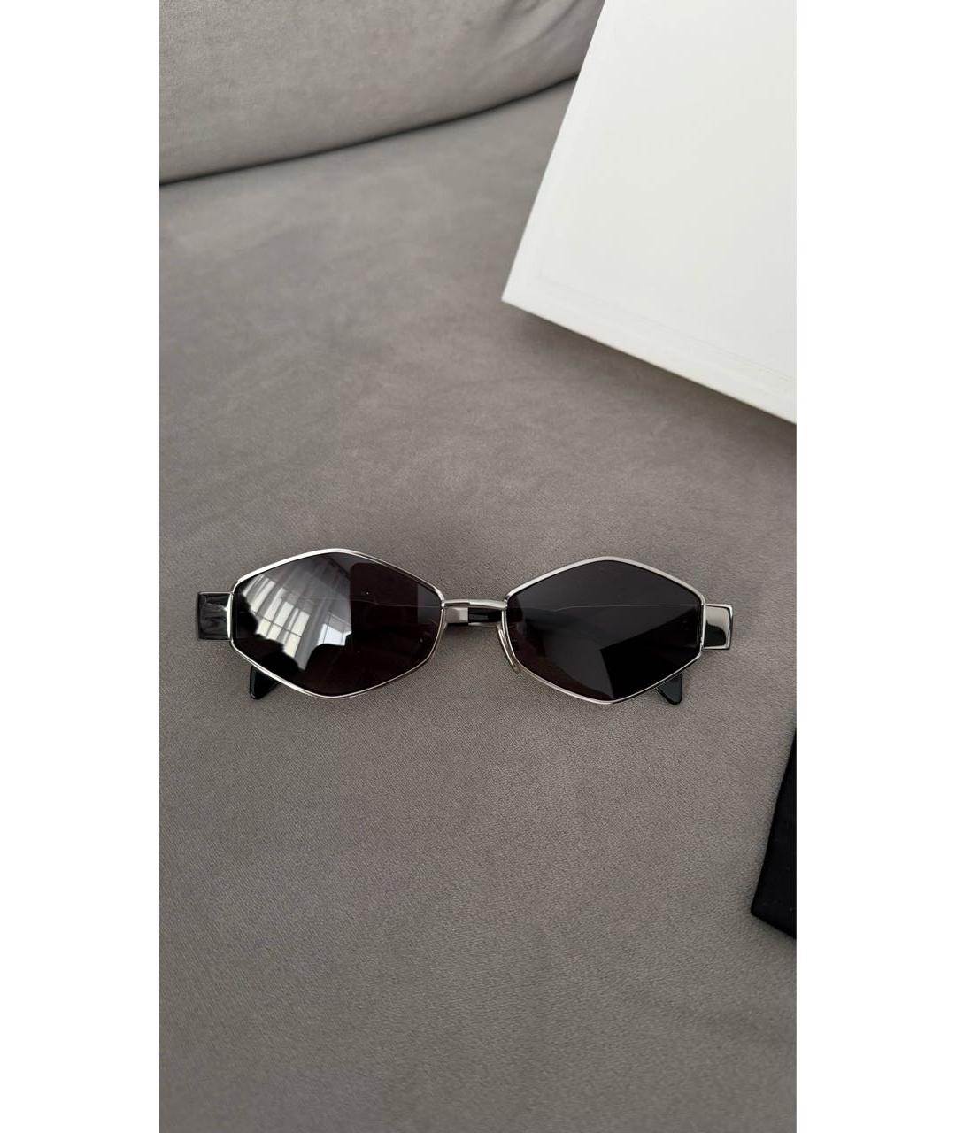 CELINE Серебряные металлические солнцезащитные очки, фото 5