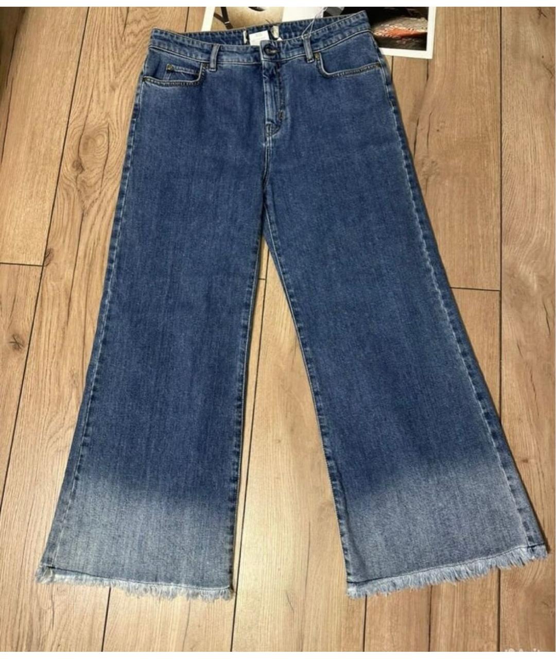 WEEKEND MAX MARA Голубые хлопковые джинсы клеш, фото 9