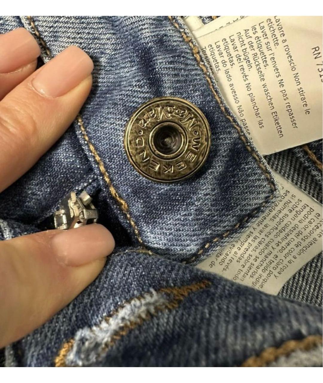 WEEKEND MAX MARA Голубые хлопковые джинсы клеш, фото 6