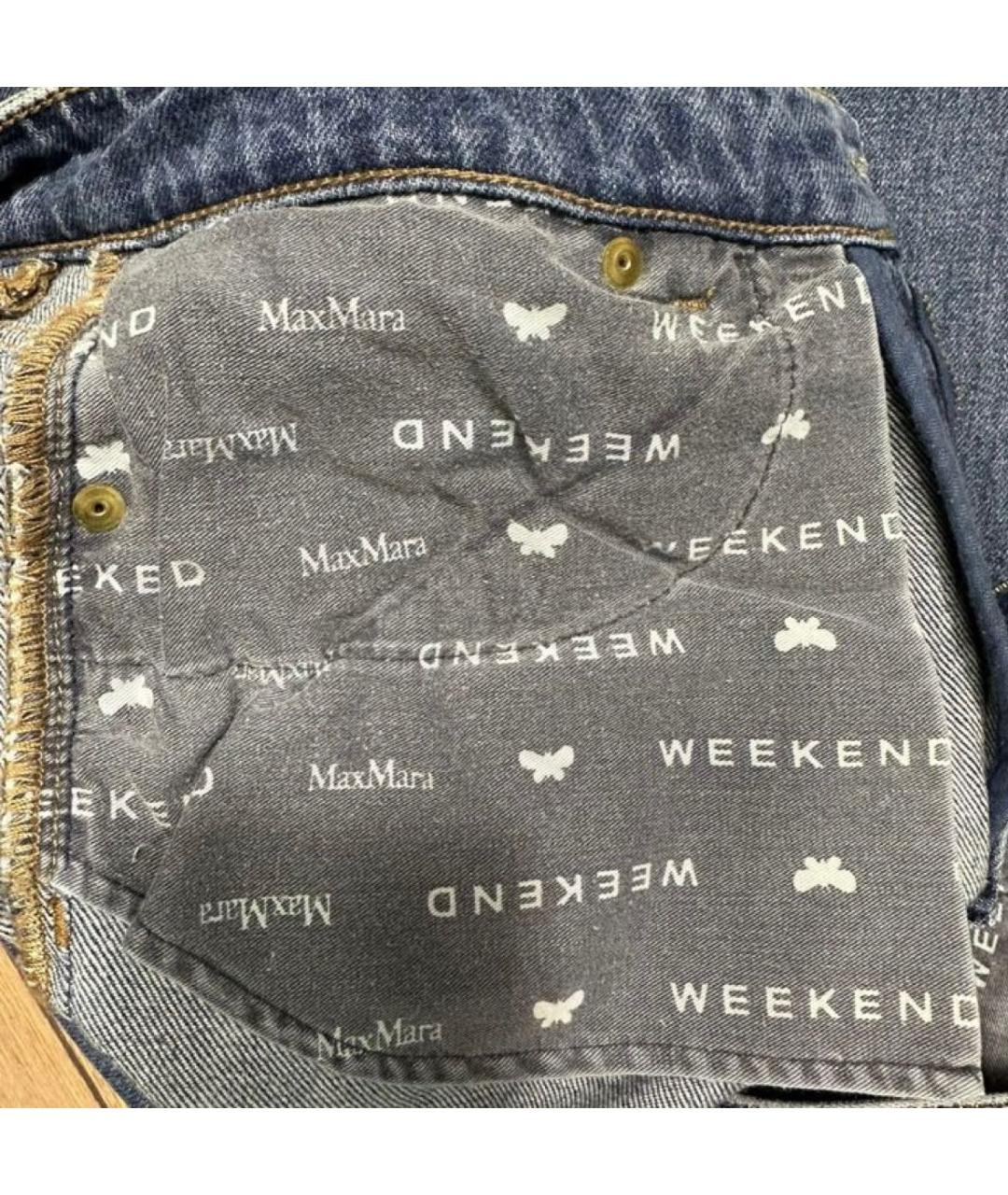 WEEKEND MAX MARA Голубые хлопковые джинсы клеш, фото 5