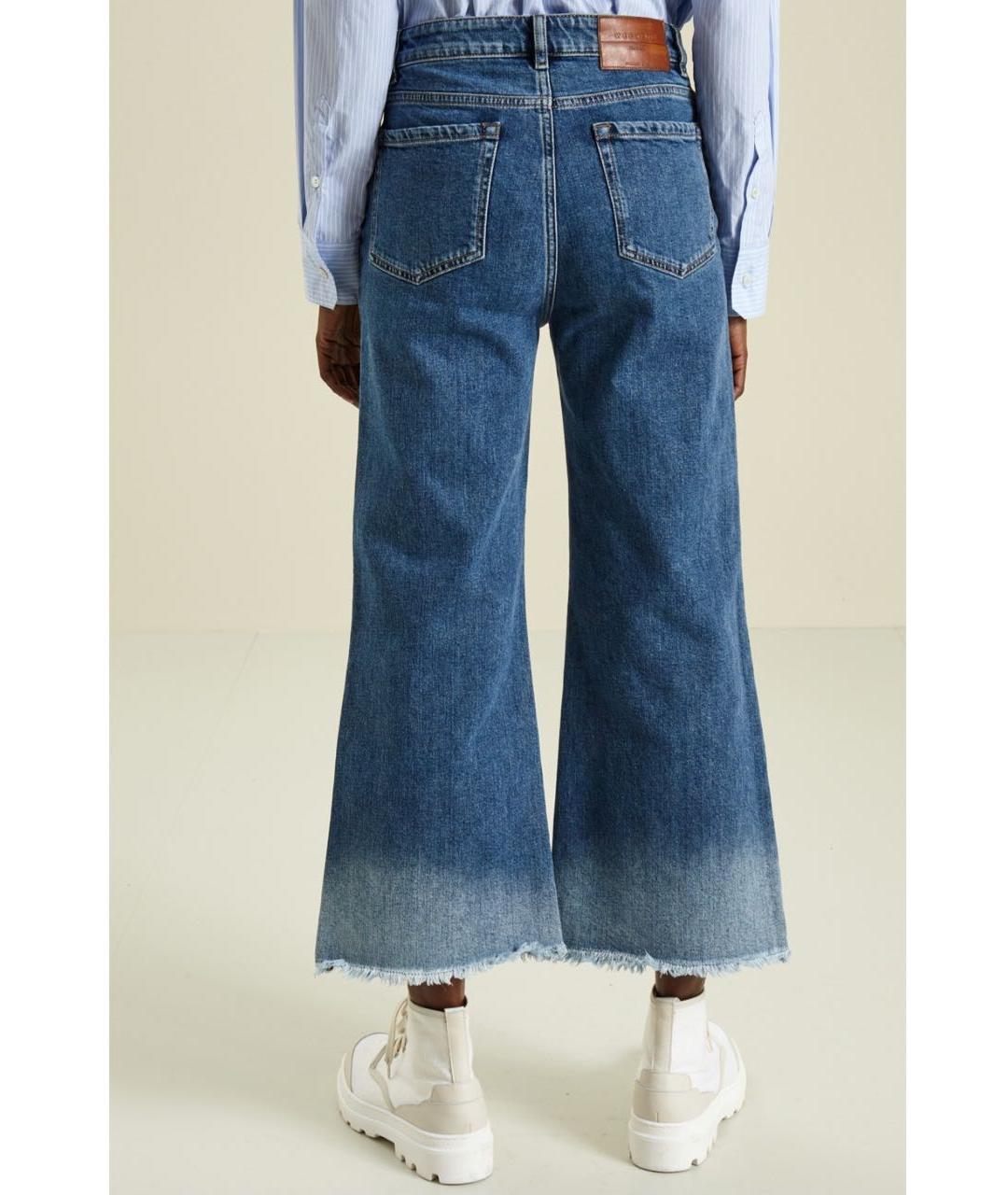 WEEKEND MAX MARA Голубые хлопковые джинсы клеш, фото 2