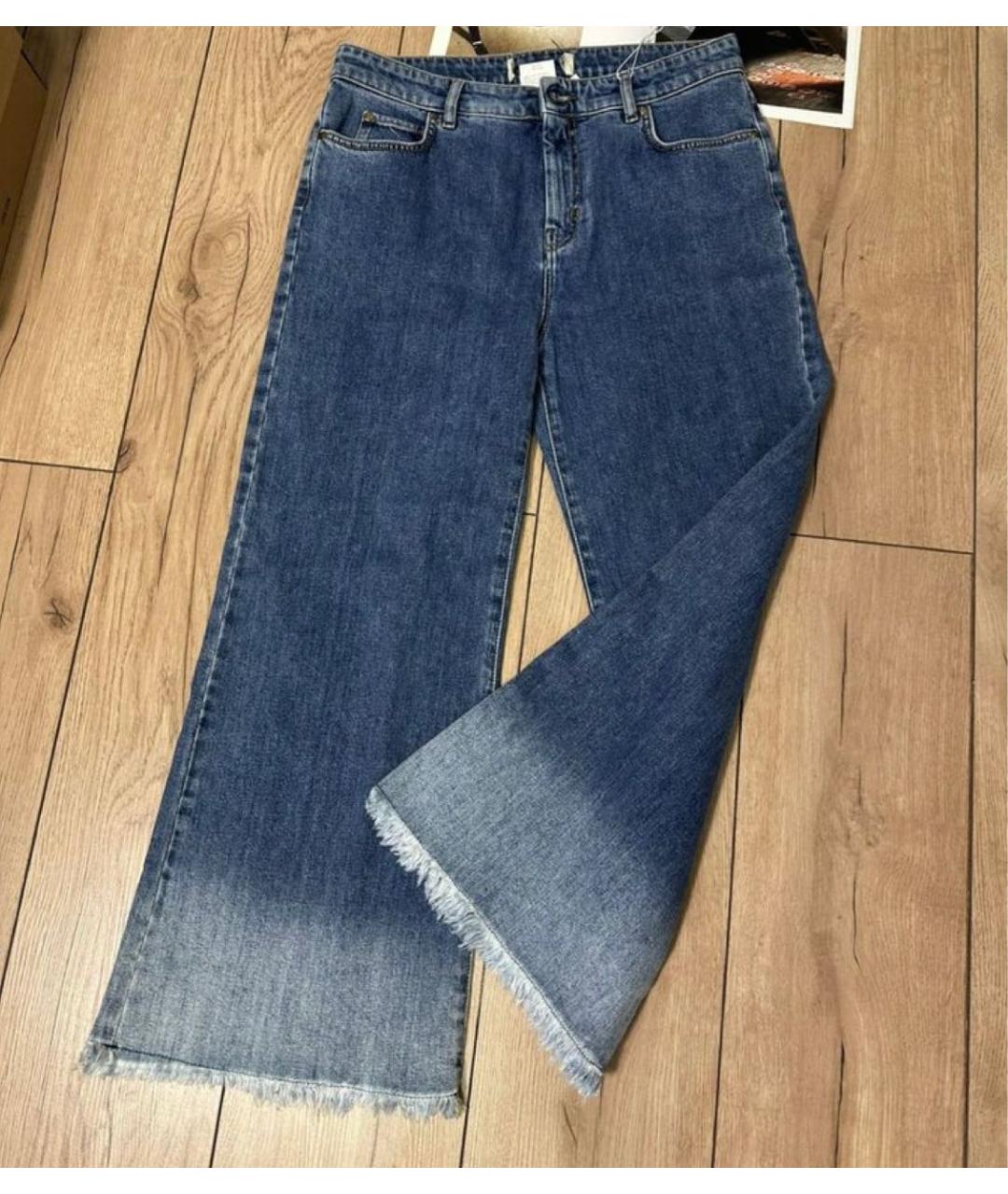 WEEKEND MAX MARA Голубые хлопковые джинсы клеш, фото 4