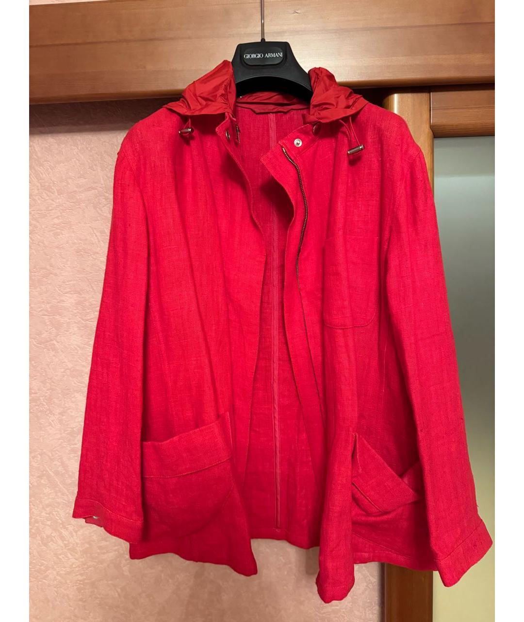 GIORGIO ARMANI Красный льняной жилет, фото 2