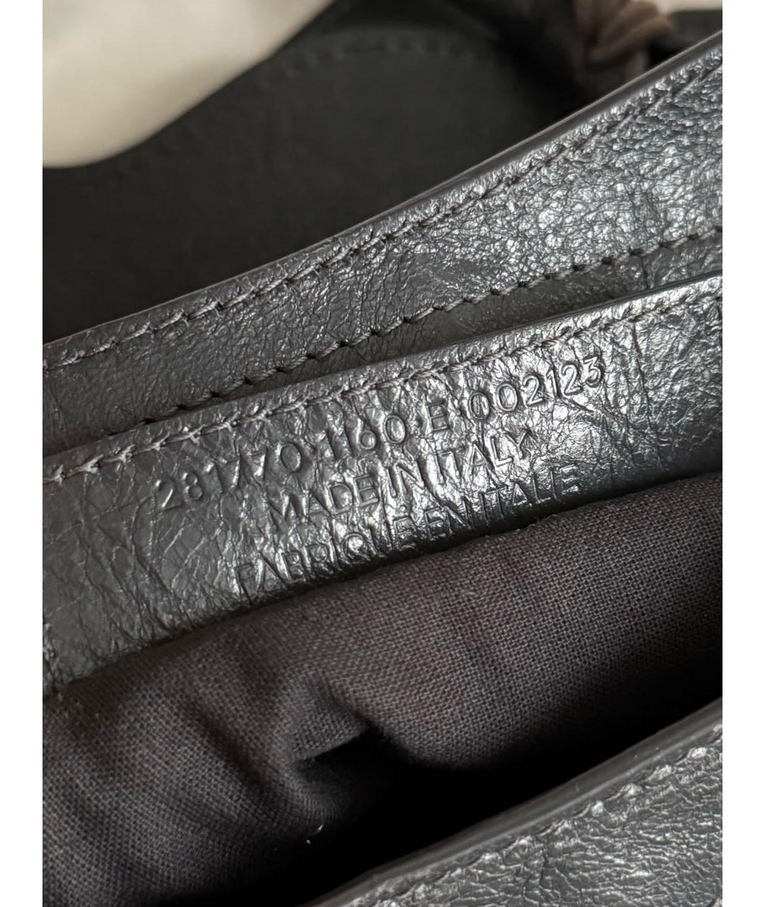 BALENCIAGA Серая кожаная сумка с короткими ручками, фото 7