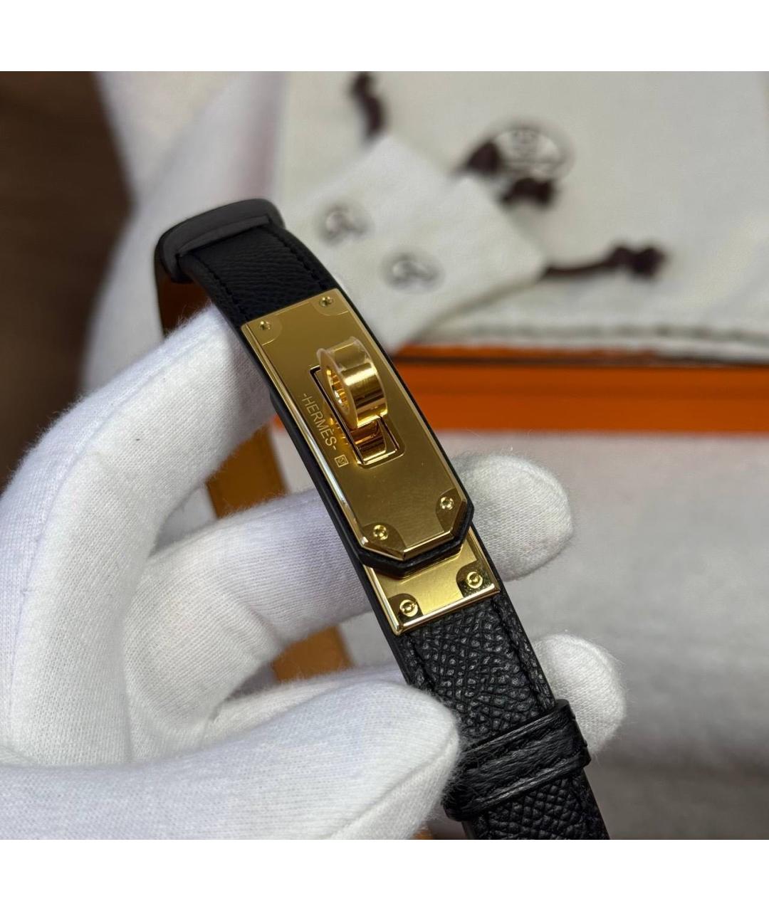 HERMES Черный кожаный ремень, фото 4