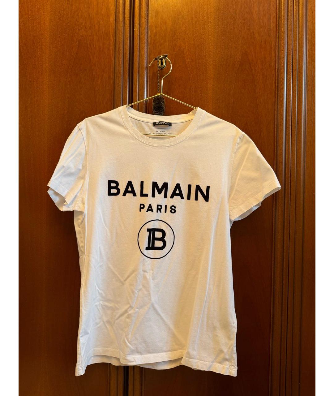 BALMAIN Белая хлопковая футболка, фото 5