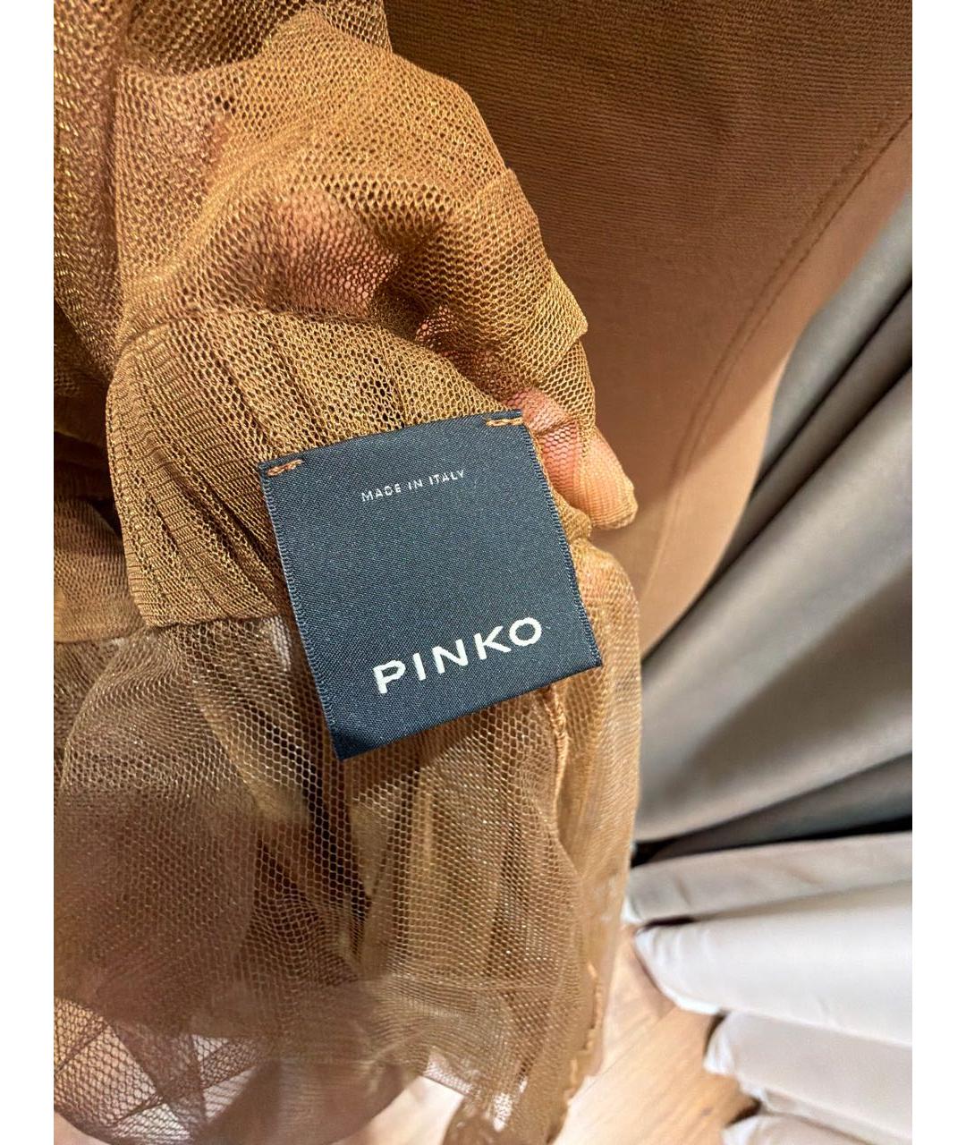 PINKO Коричневое полиамидовое коктейльное платье, фото 3