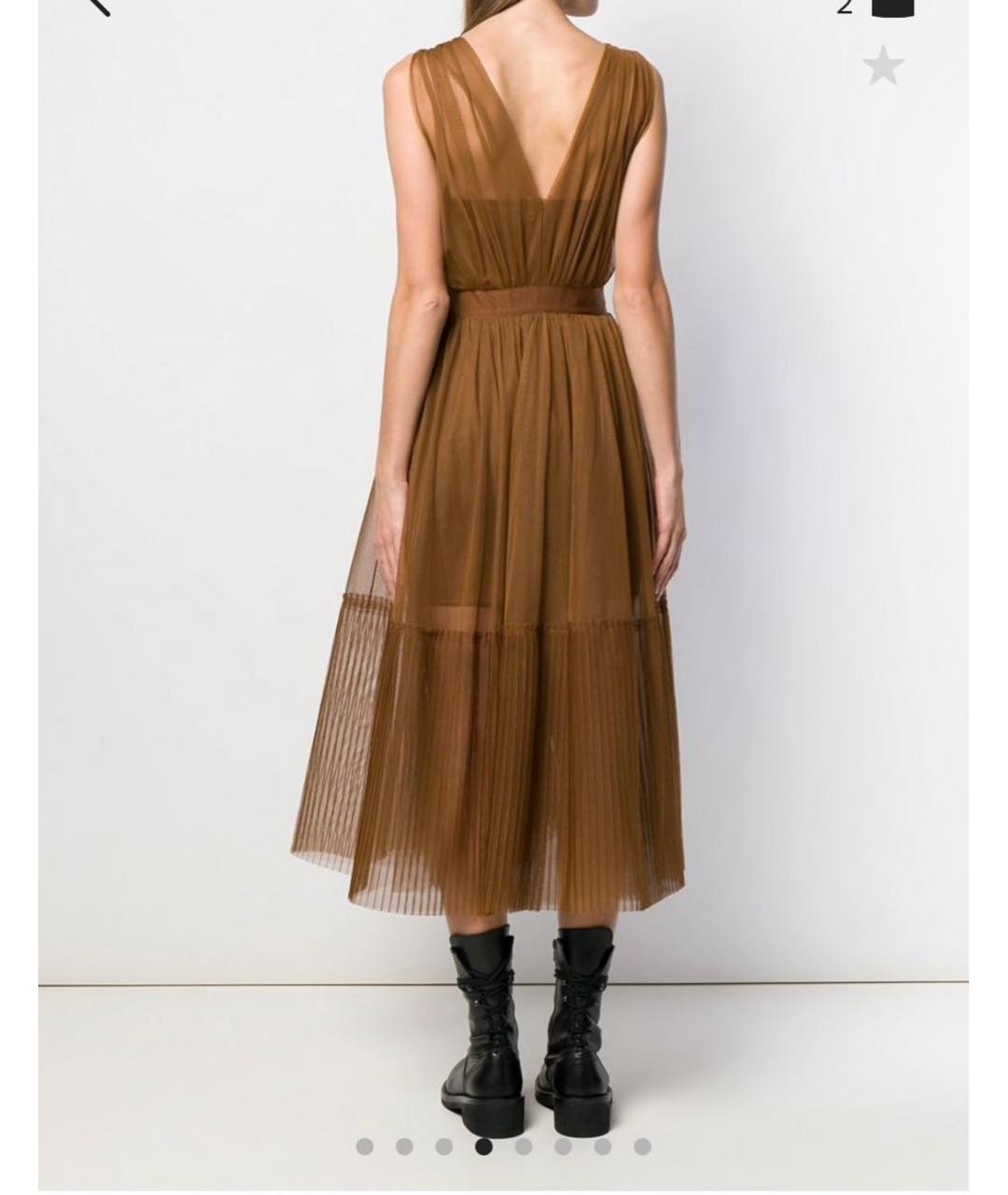 PINKO Коричневое полиамидовое коктейльное платье, фото 7