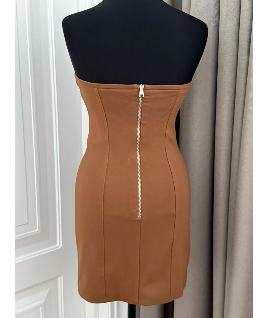 PINKO Коричневое полиамидовое коктейльное платье, фото 2