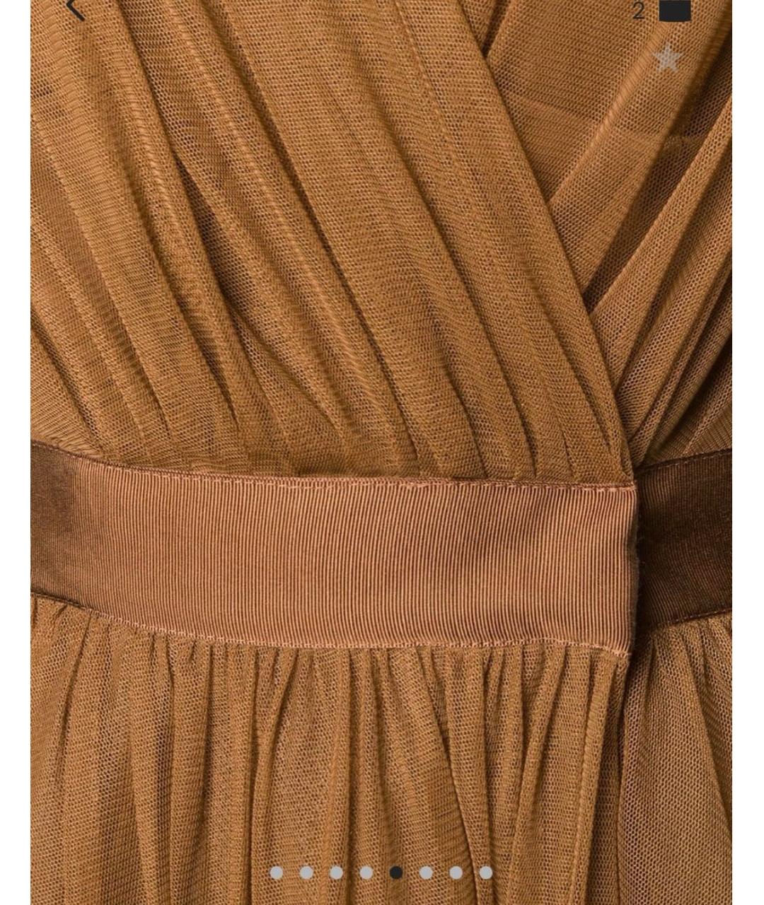 PINKO Коричневое полиамидовое коктейльное платье, фото 4