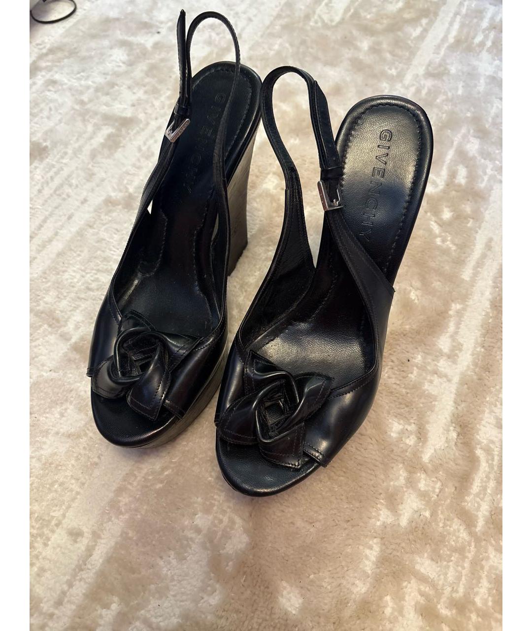 GIVENCHY Черные кожаные босоножки, фото 3