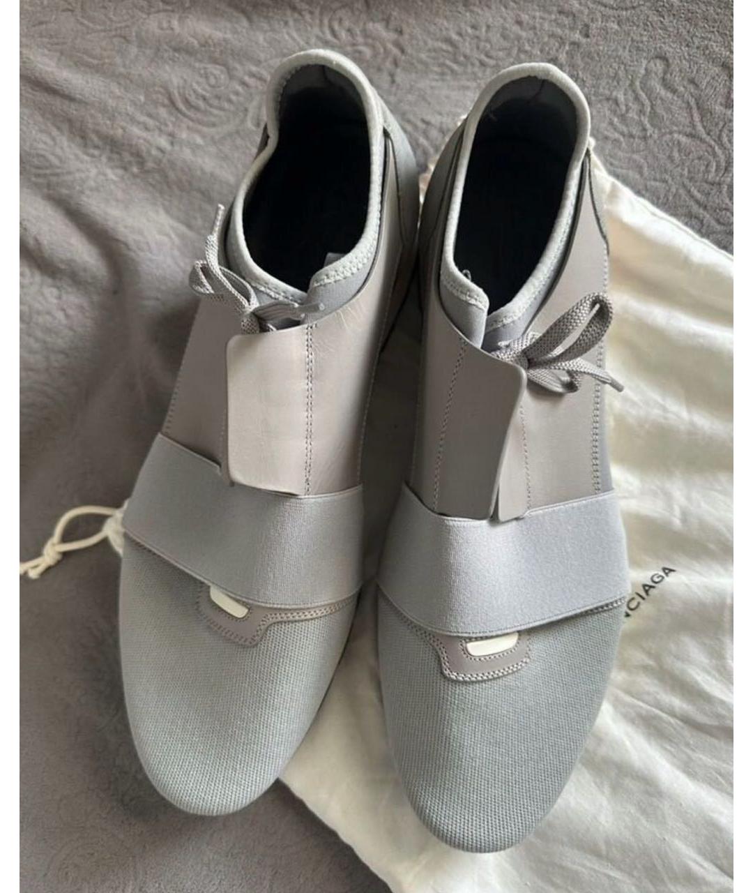 BALENCIAGA Серые текстильные низкие кроссовки / кеды, фото 2