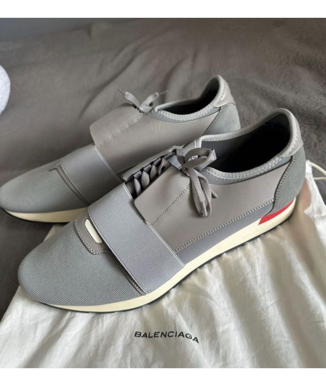 BALENCIAGA Серые текстильные низкие кроссовки / кеды, фото 3