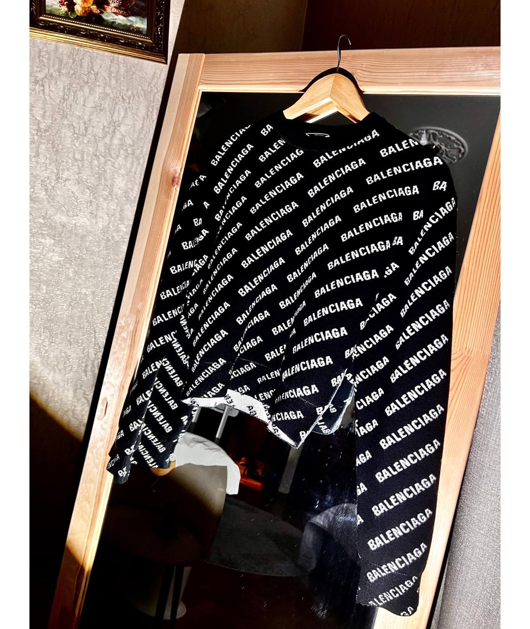 BALENCIAGA Черный хлопковый джемпер / свитер, фото 6