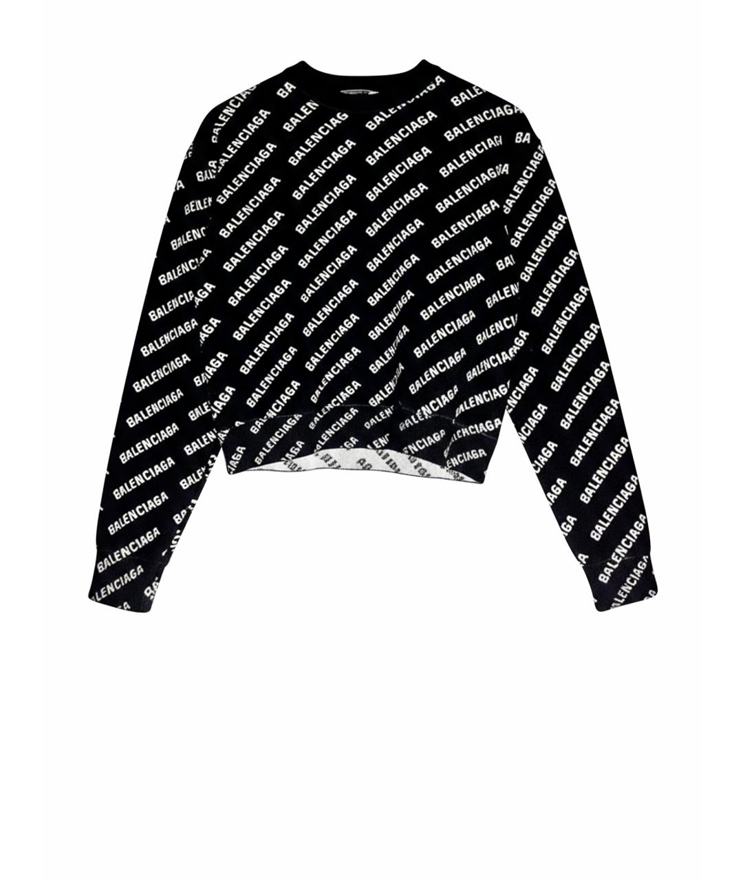 BALENCIAGA Черный хлопковый джемпер / свитер, фото 1