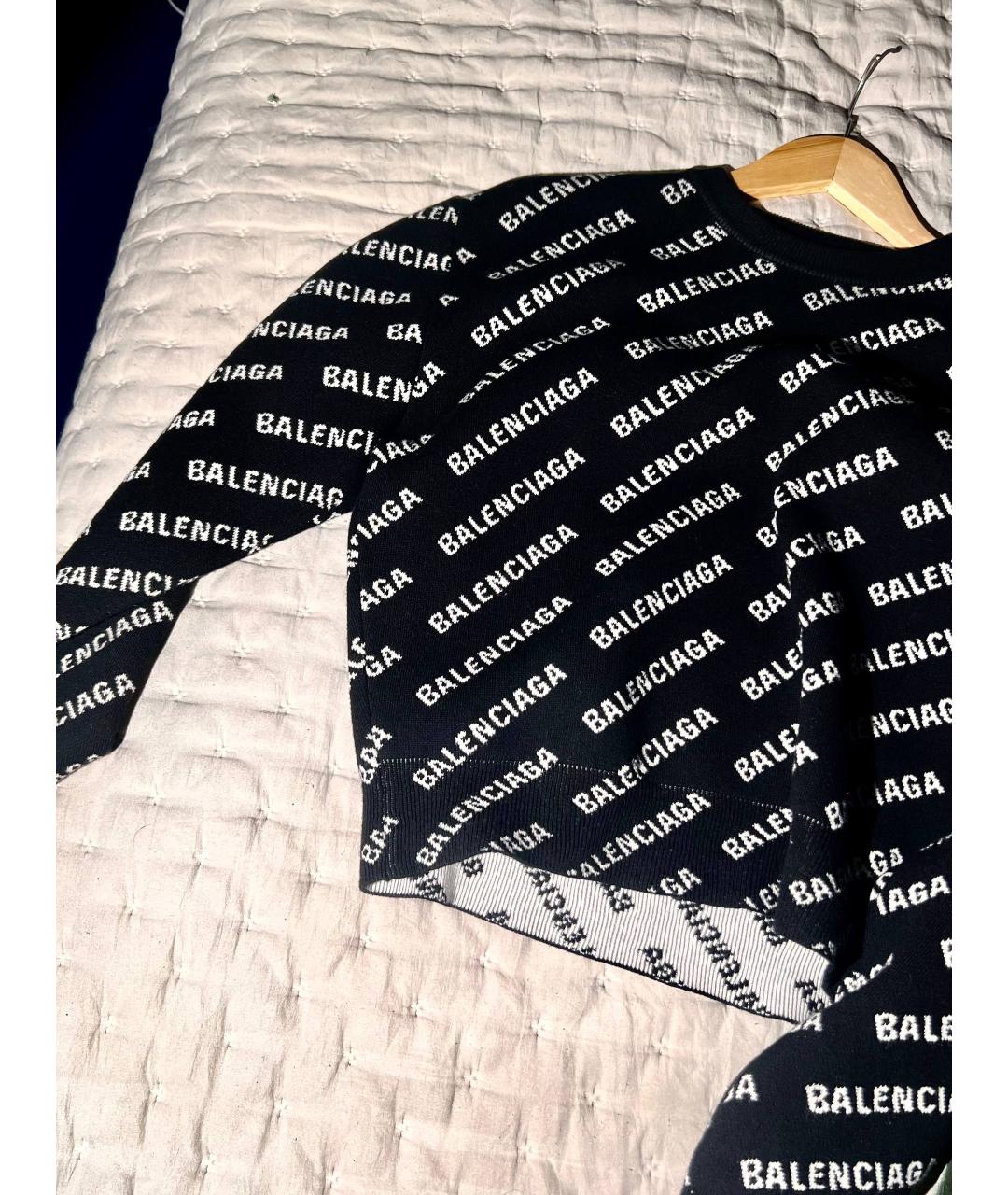 BALENCIAGA Черный хлопковый джемпер / свитер, фото 4