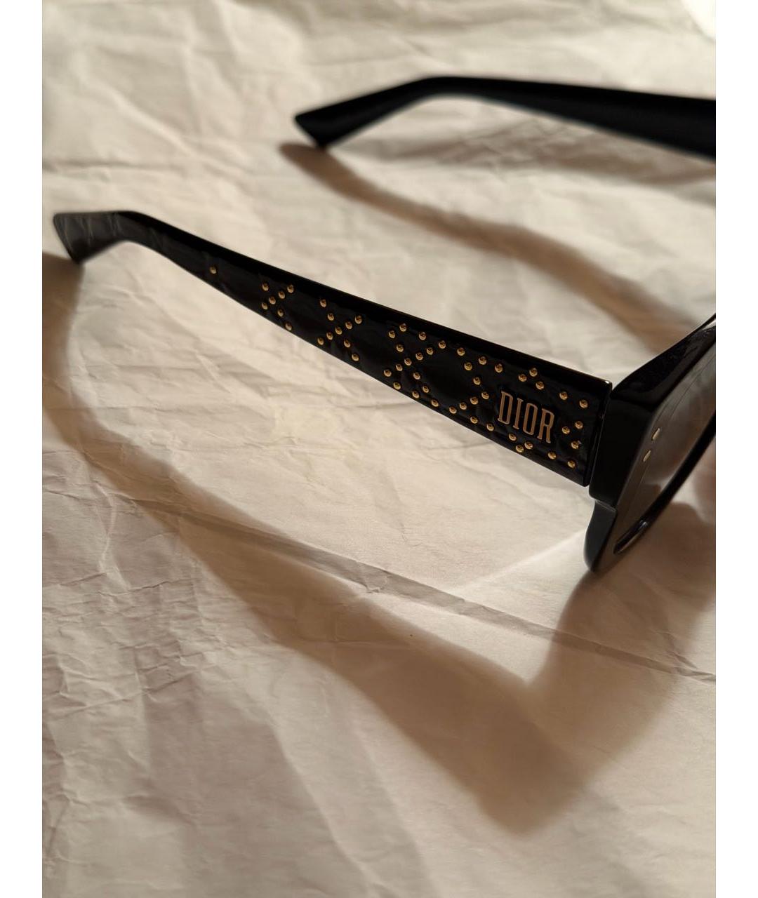 CHRISTIAN DIOR Черные пластиковые солнцезащитные очки, фото 4