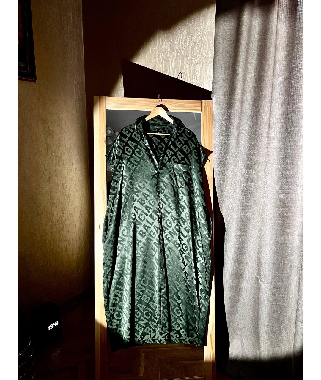 BALENCIAGA Зеленые вискозное платье, фото 7