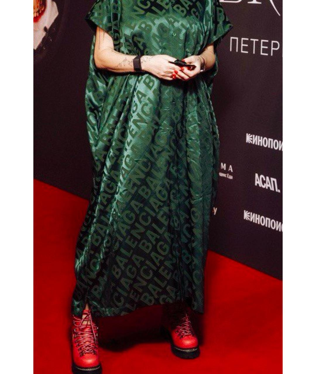 BALENCIAGA Зеленые вискозное платье, фото 6