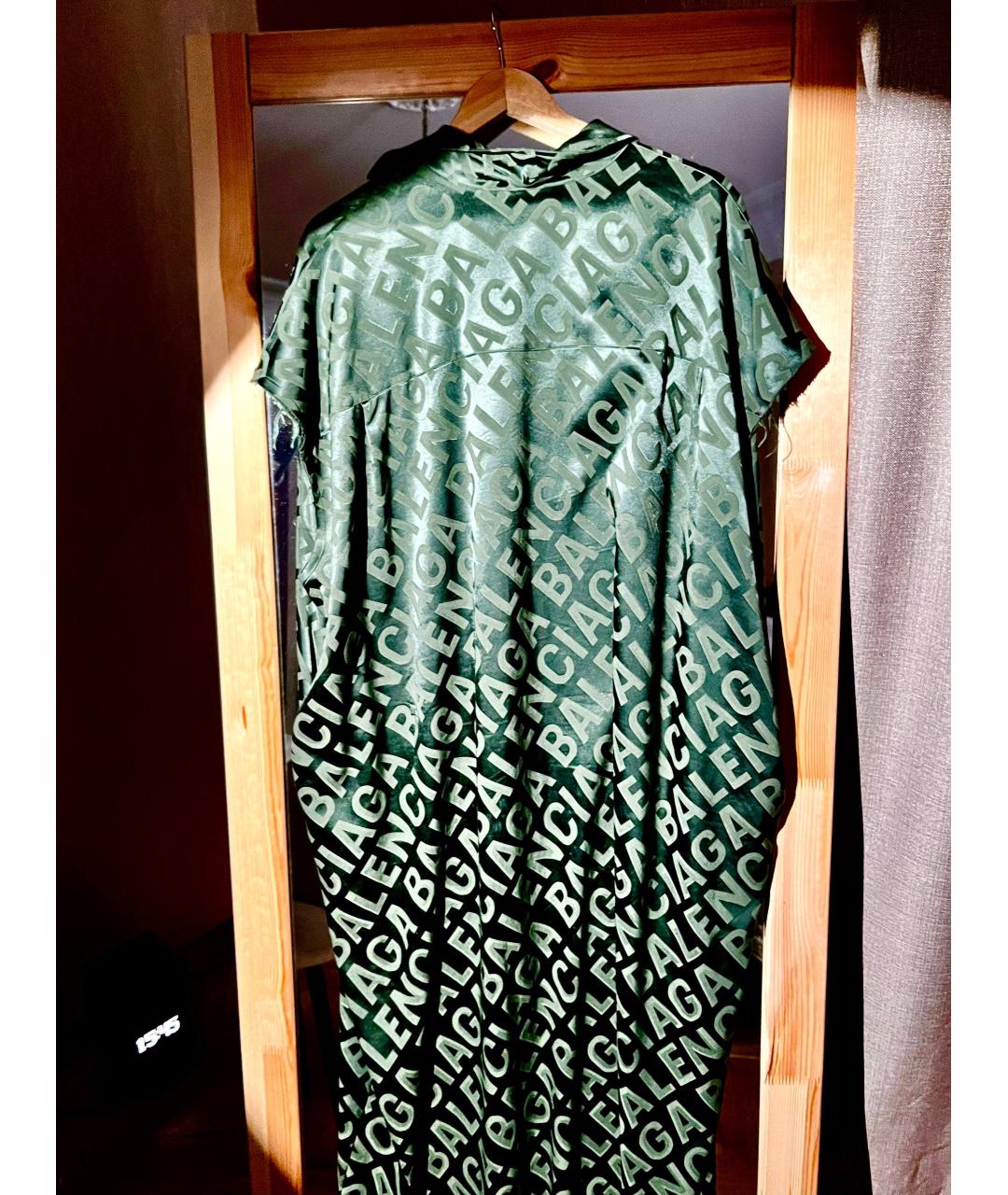 BALENCIAGA Зеленые вискозное платье, фото 2