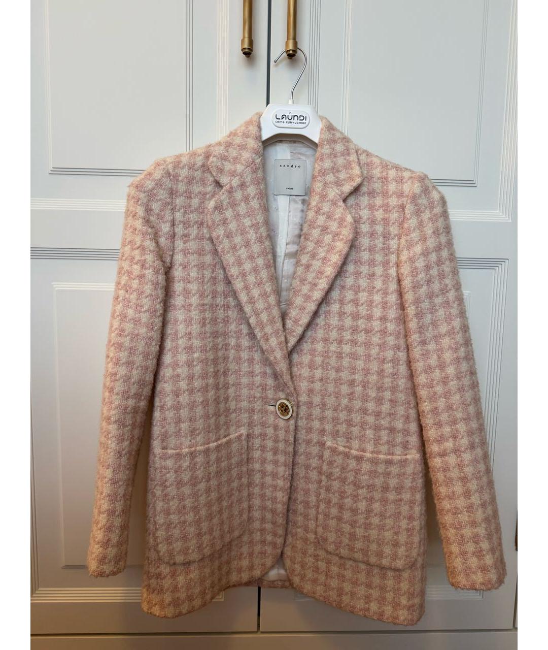 SANDRO Розовый хлопковый жакет/пиджак, фото 5