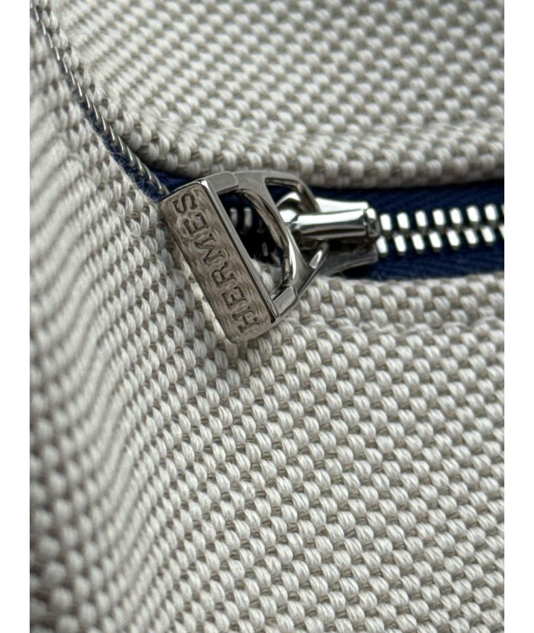 HERMES Бежевая тканевая косметичка, фото 7