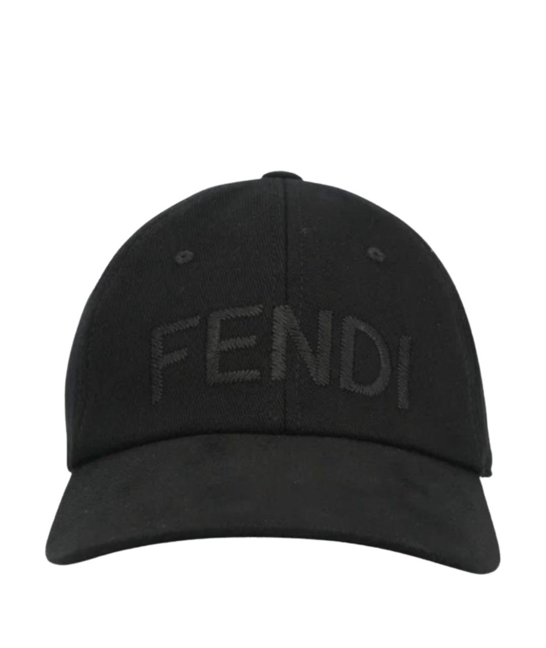 FENDI Черная хлопковая кепка/бейсболка, фото 1