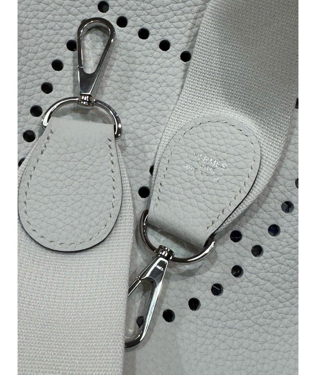 HERMES Белая кожаная сумка через плечо, фото 4