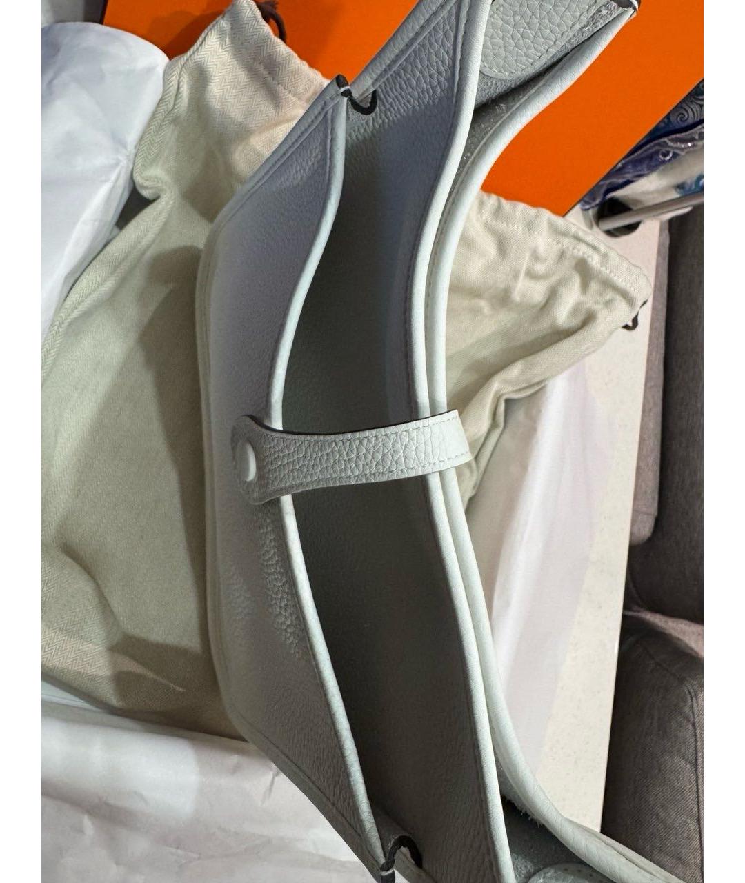 HERMES Белая кожаная сумка через плечо, фото 3