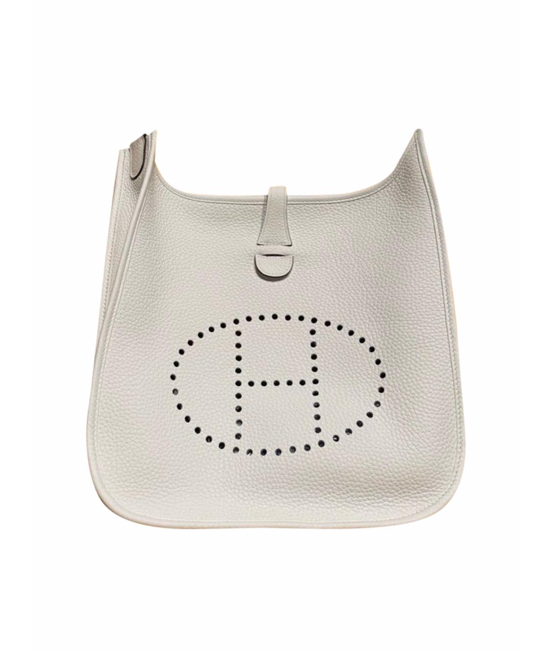 HERMES Белая кожаная сумка через плечо, фото 1