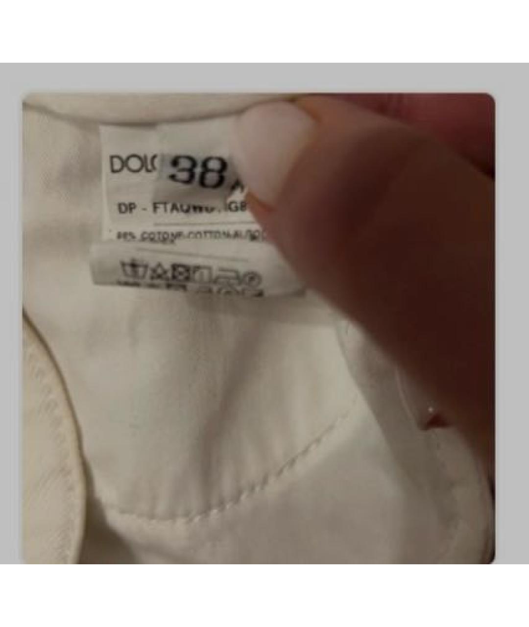 DOLCE&GABBANA Белые хлопковые джинсы слим, фото 3