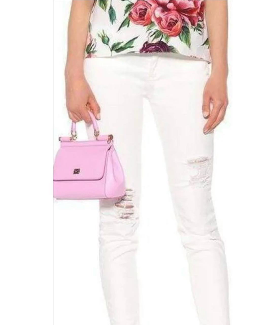 DOLCE&GABBANA Белые хлопковые джинсы слим, фото 6