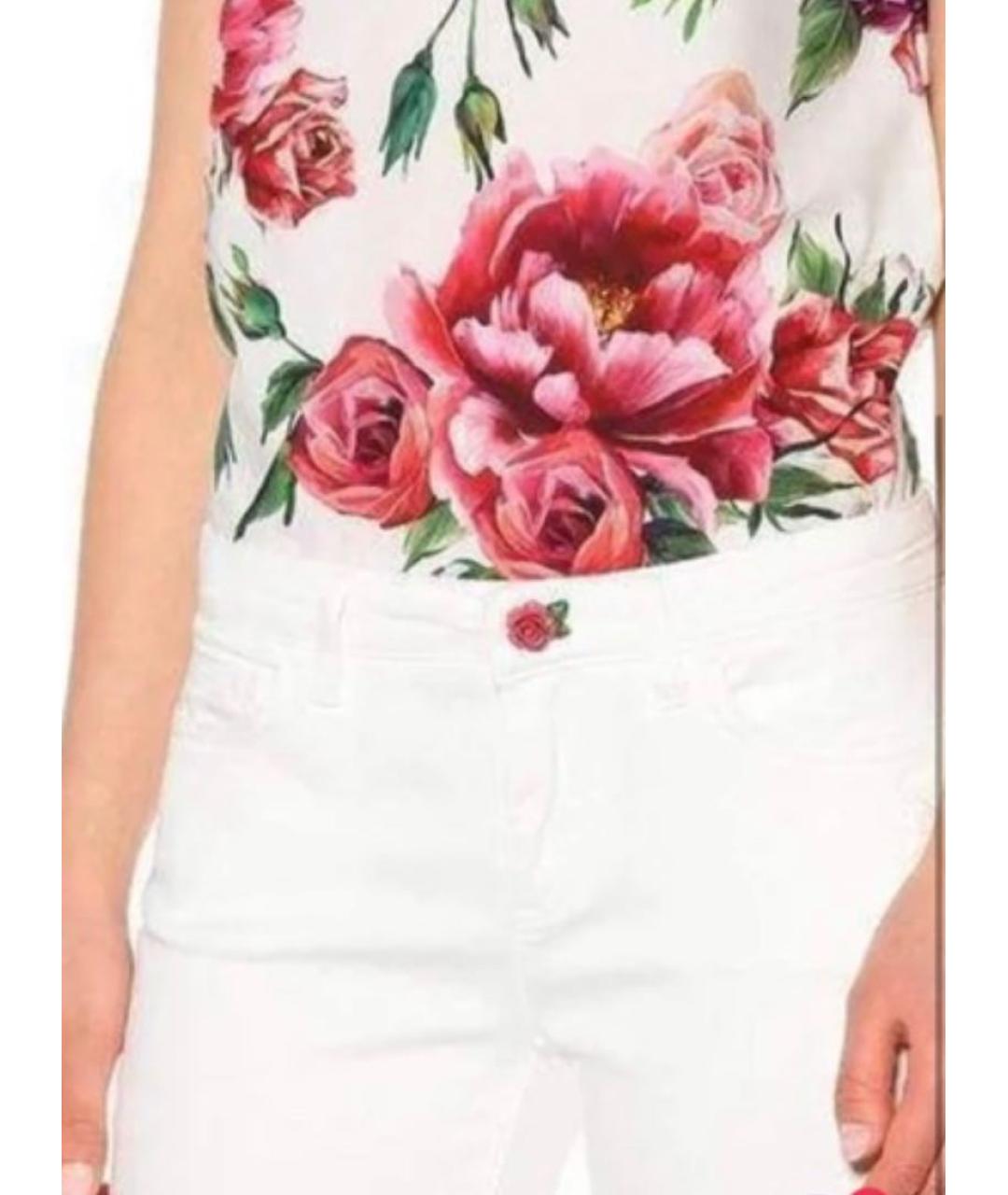 DOLCE&GABBANA Белые хлопковые джинсы слим, фото 7