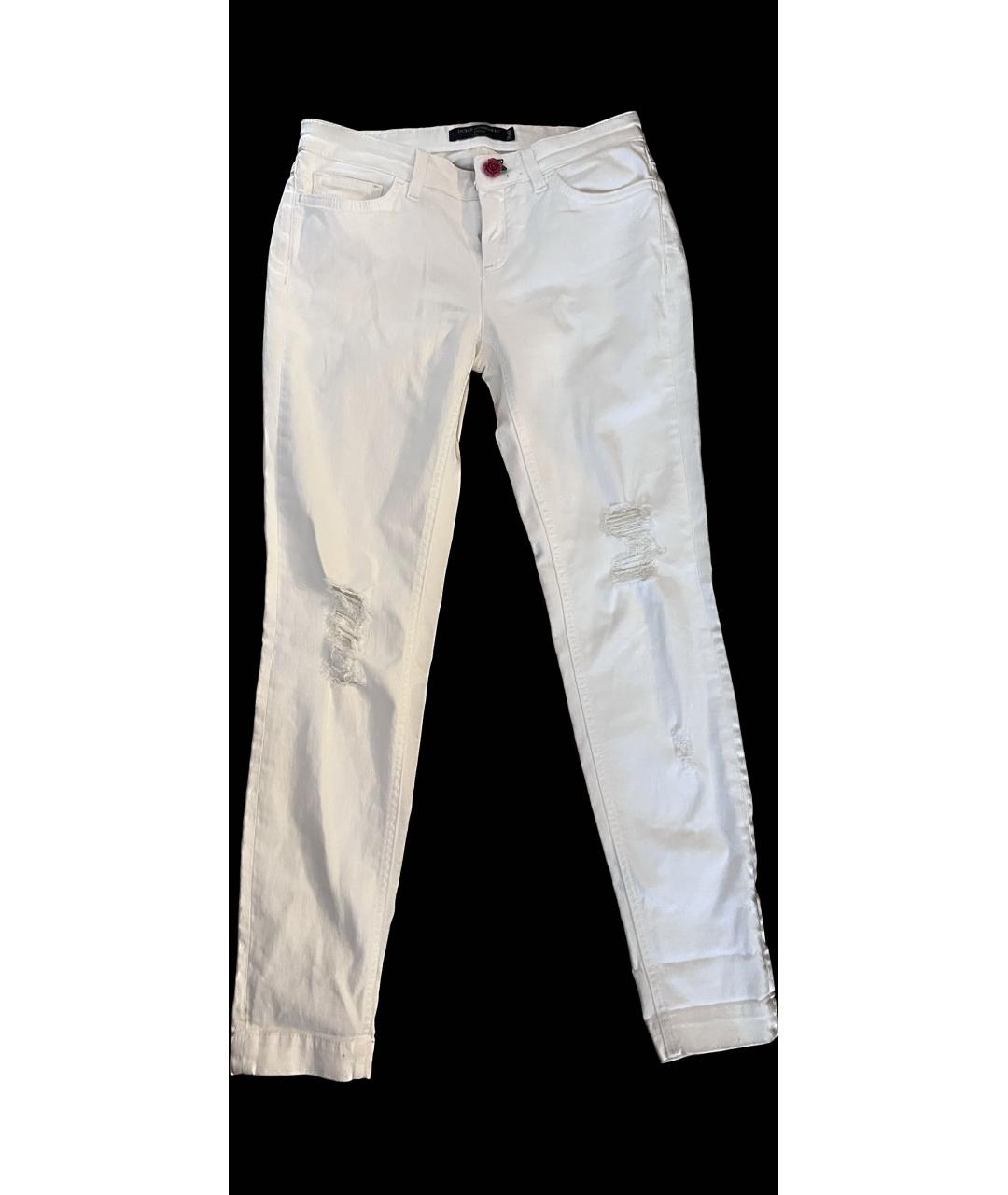 DOLCE&GABBANA Белые хлопковые джинсы слим, фото 8