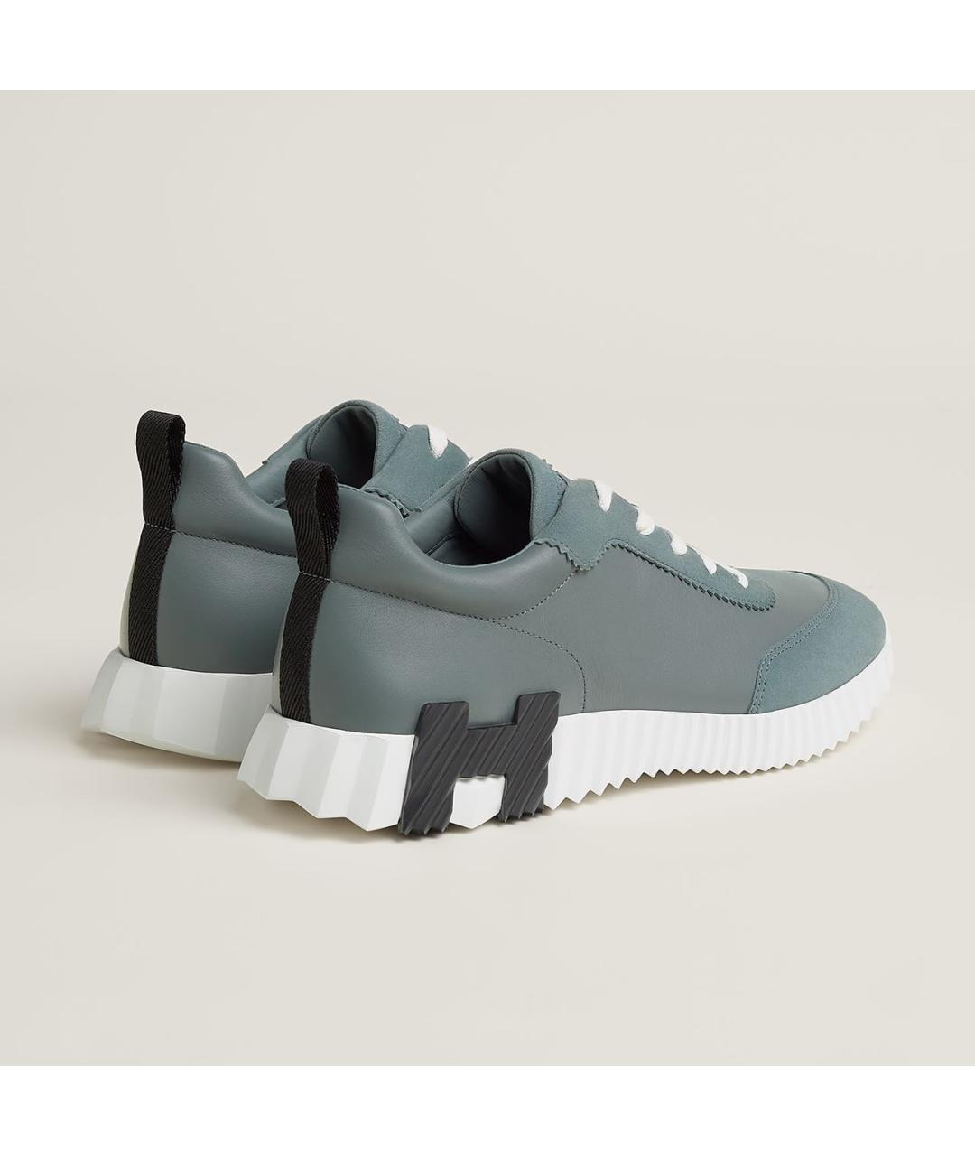 HERMES Серые кожаные низкие кроссовки / кеды, фото 3