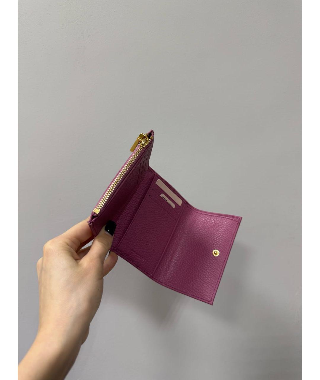 COCCINELLE Розовый кожаный кошелек, фото 4