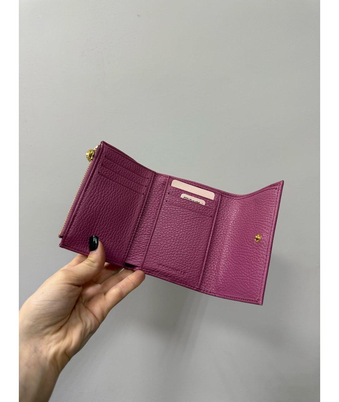 COCCINELLE Розовый кожаный кошелек, фото 3