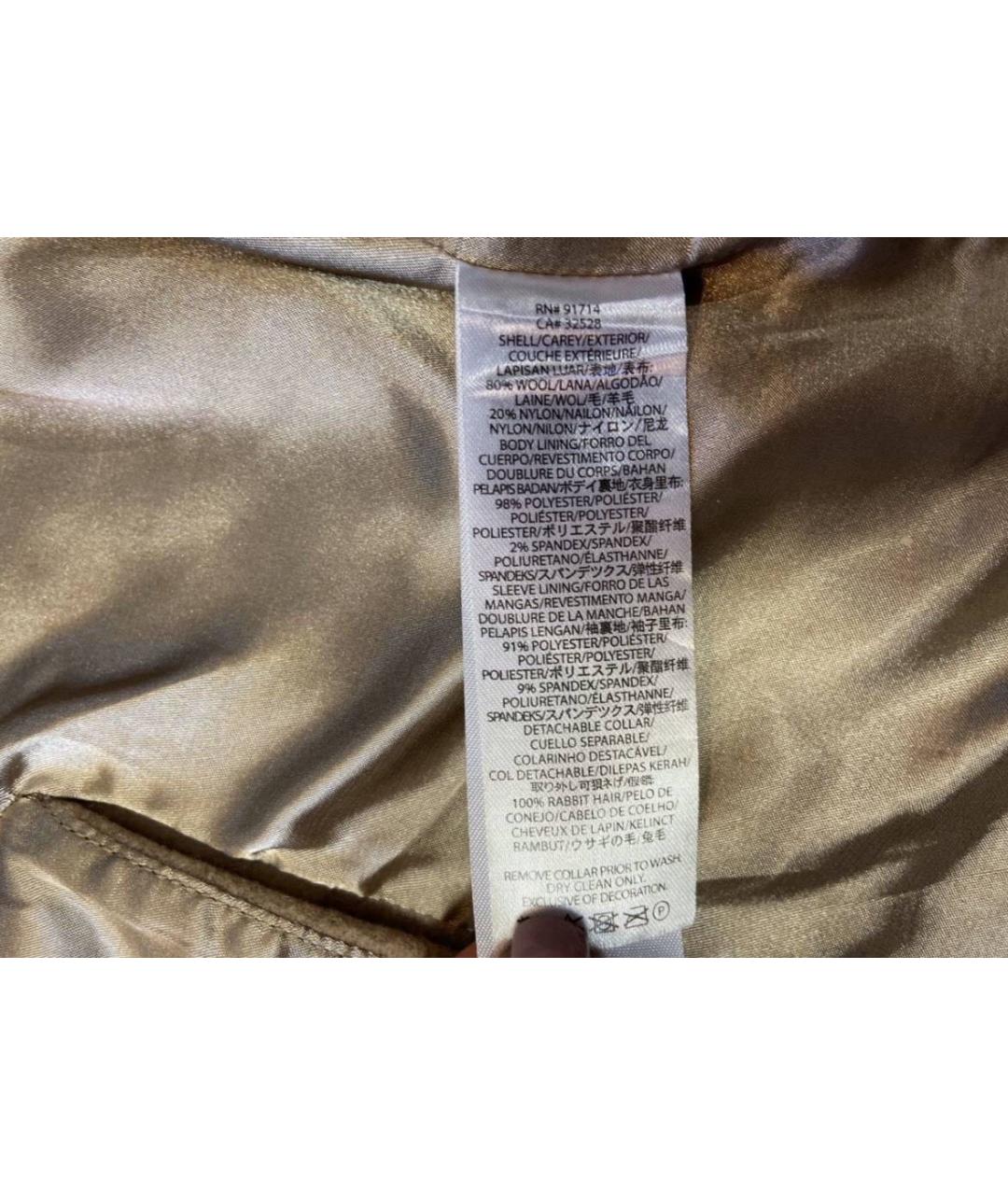ARMANI EXCHANGE Бежевое шерстяное пальто, фото 5