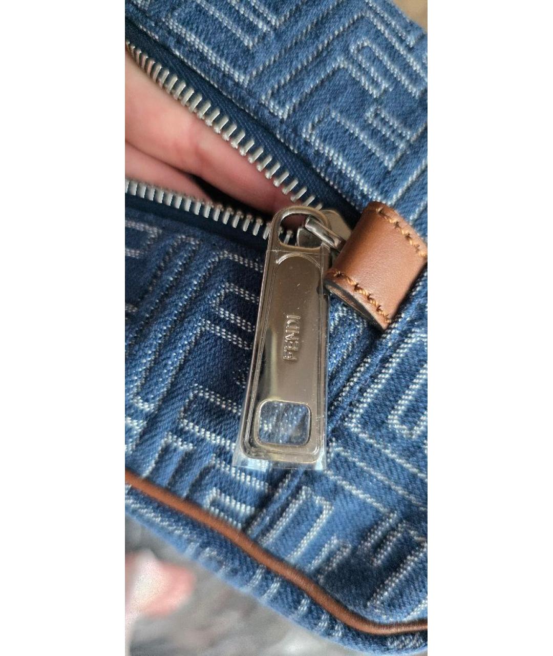 FENDI Синяя хлопковая косметичка, фото 5