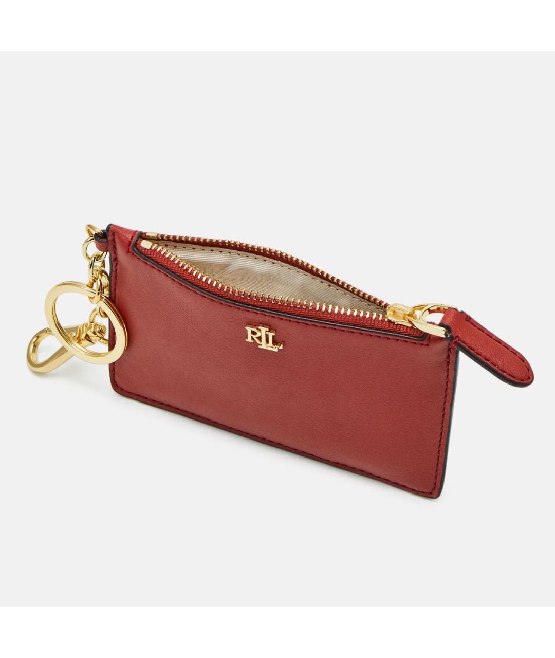 RALPH LAUREN Красный кожаный кошелек, фото 3